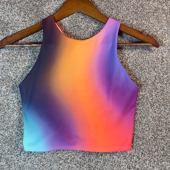 Athleta Tops - Athleta Crop Tank Top Women XS Multicolor Ombre Athletic Workout Yoga Activewear